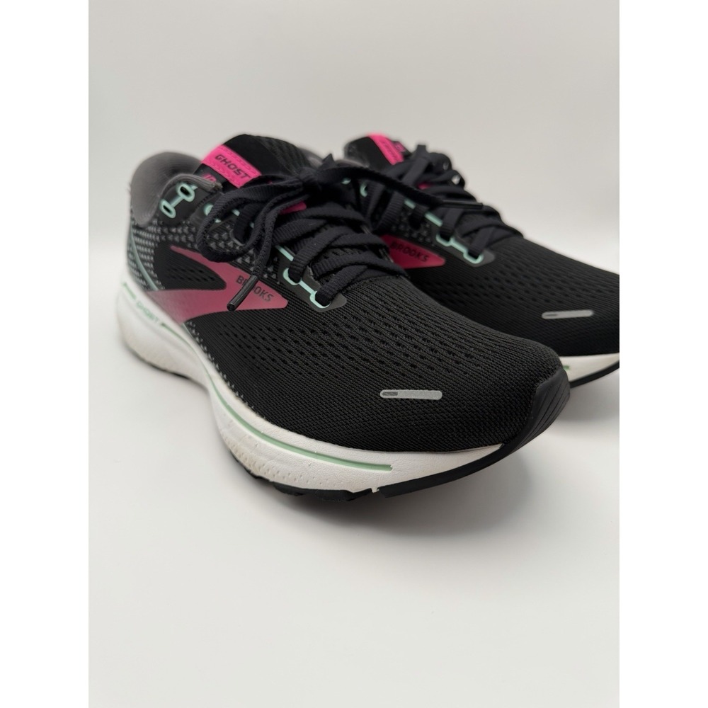 Brooks Ghost 14 Black Pink Yucca Running Shoes Women's Size 8 Medium B